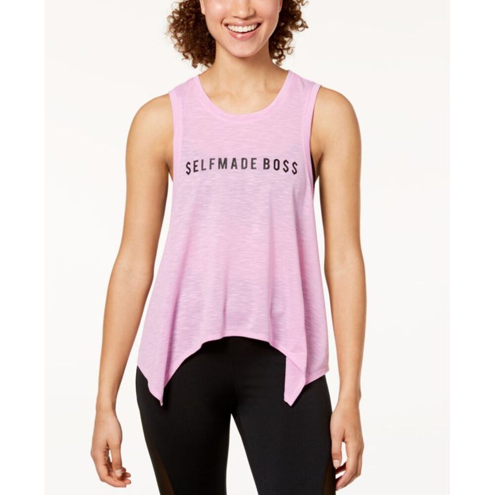 Material Girl Juniors Graphic Handkerchief Hem Top